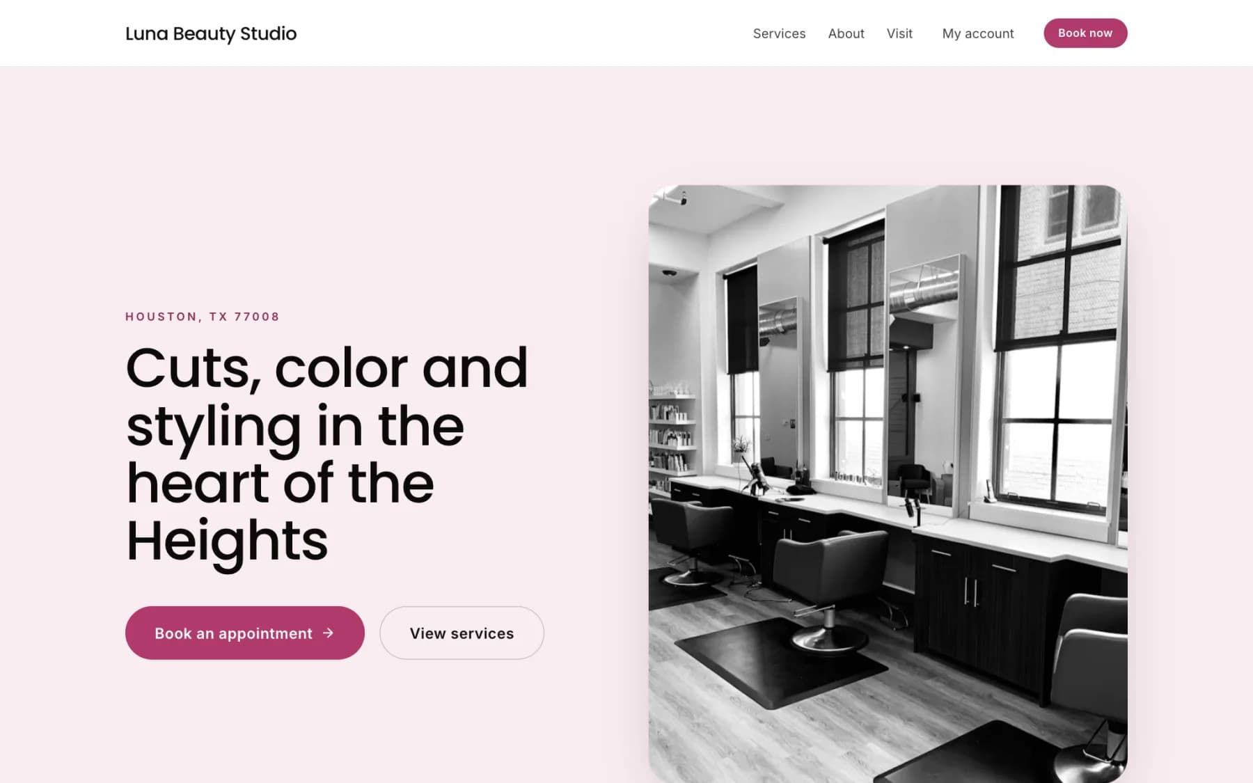 A salon's booking website made with BookVAO